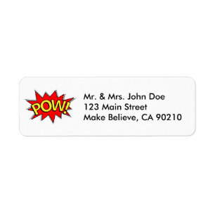 POW! - Superhero Comic Book Red/Yellow Bubble Label