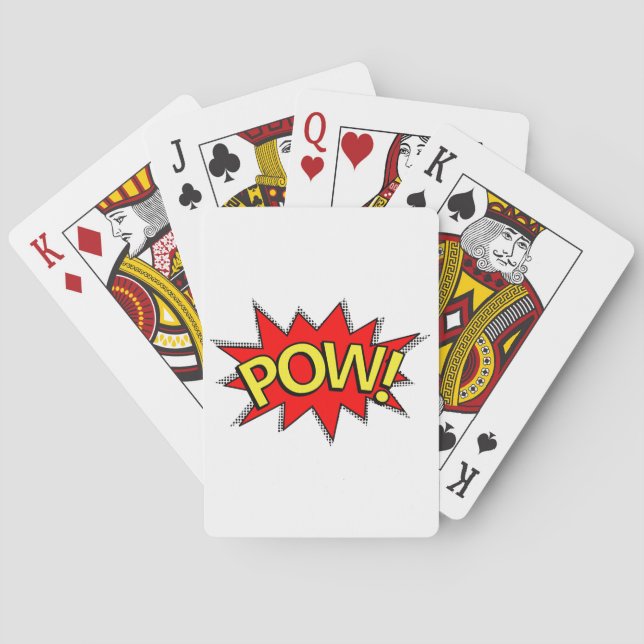 POW! - Superhero Comic Book Red/Yellow Bubble Poker Cards (Back)