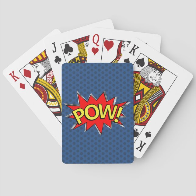 POW! - Superhero Comic Book Red/Yellow Bubble Poker Cards (Back)