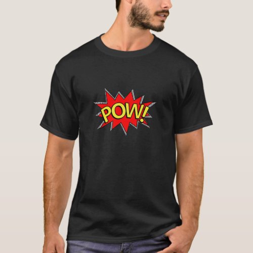 POW _ Superhero Comic Book RedYellow Bubble T_Shirt