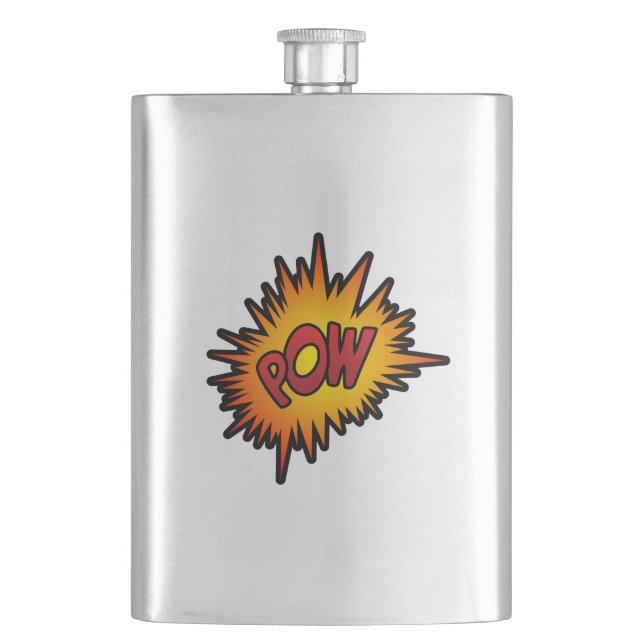 Pow Superhero Fight Hip Flask (Front)