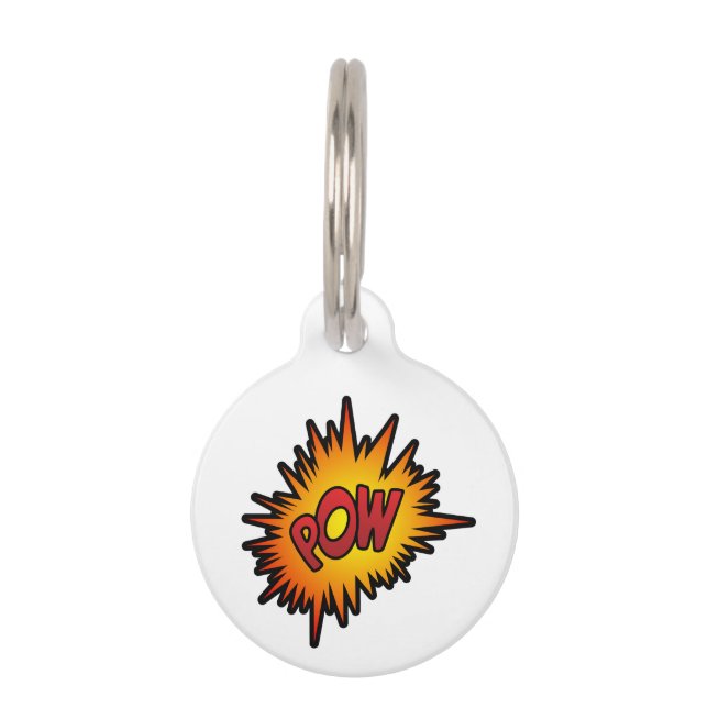 Pow Superhero Fight Pet ID Tag (Front)