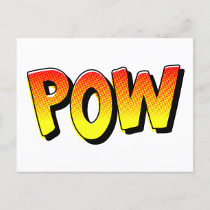 POW typography comic pop art Postcard