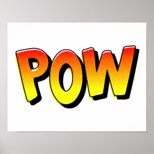 POW typography comic pop art Poster