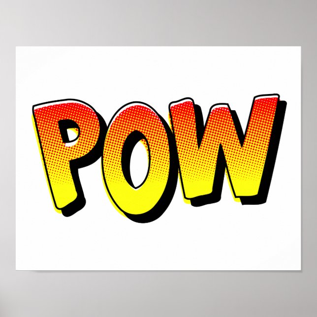 POW typography comic pop art Poster (Front)