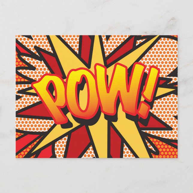 POW Your Message Speech Bubble Fun Retro Announcement Postcard (Front)