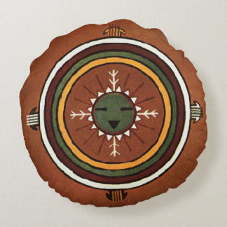 Powalawu Native American Sandpainting Round Pillow
