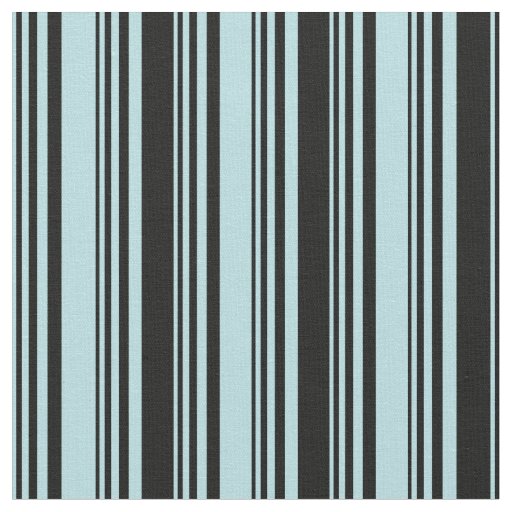 Powder Blue and Black Lines Fabric