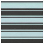 [ Thumbnail: Powder Blue and Black Pattern of Stripes Fabric ]