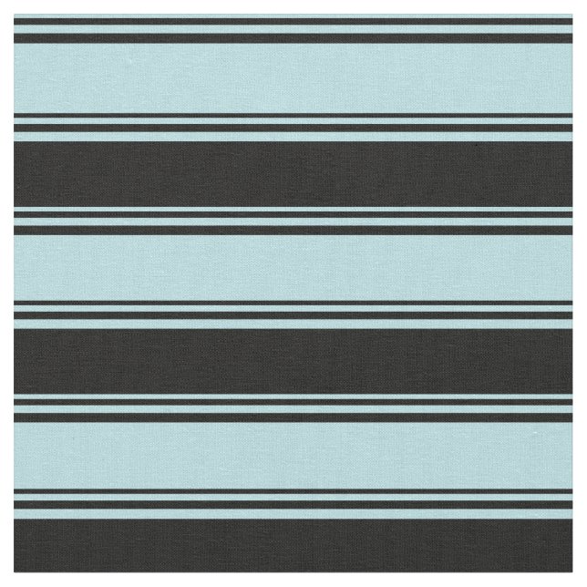 Powder Blue and Black Pattern of Stripes Fabric (Close Up)
