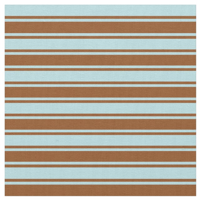 Powder Blue and Brown Colored Lines Fabric (Close Up)
