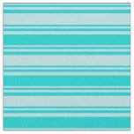 [ Thumbnail: Powder Blue and Dark Turquoise Colored Lines Fabric ]