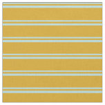[ Thumbnail: Powder Blue and Goldenrod Lined/Striped Pattern Fabric ]