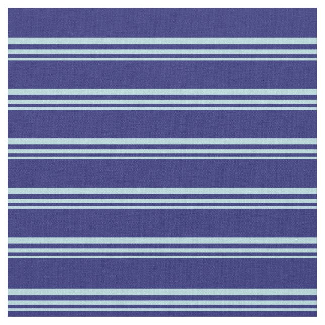 Powder Blue and Midnight Blue Stripes Fabric (Close Up)