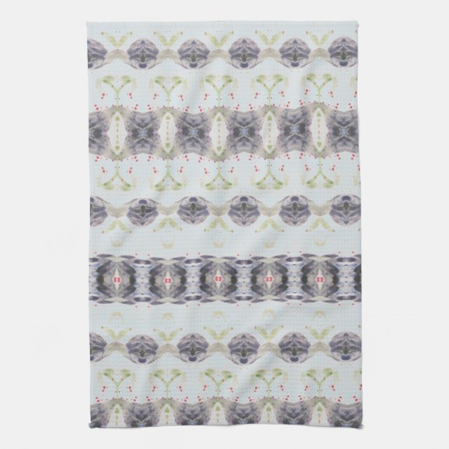 Powder Blue And Navy Kitchen Towel (Vertical)