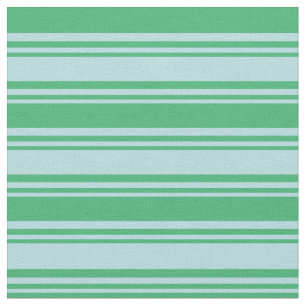 Powder Blue and Sea Green Colored Stripes Fabric