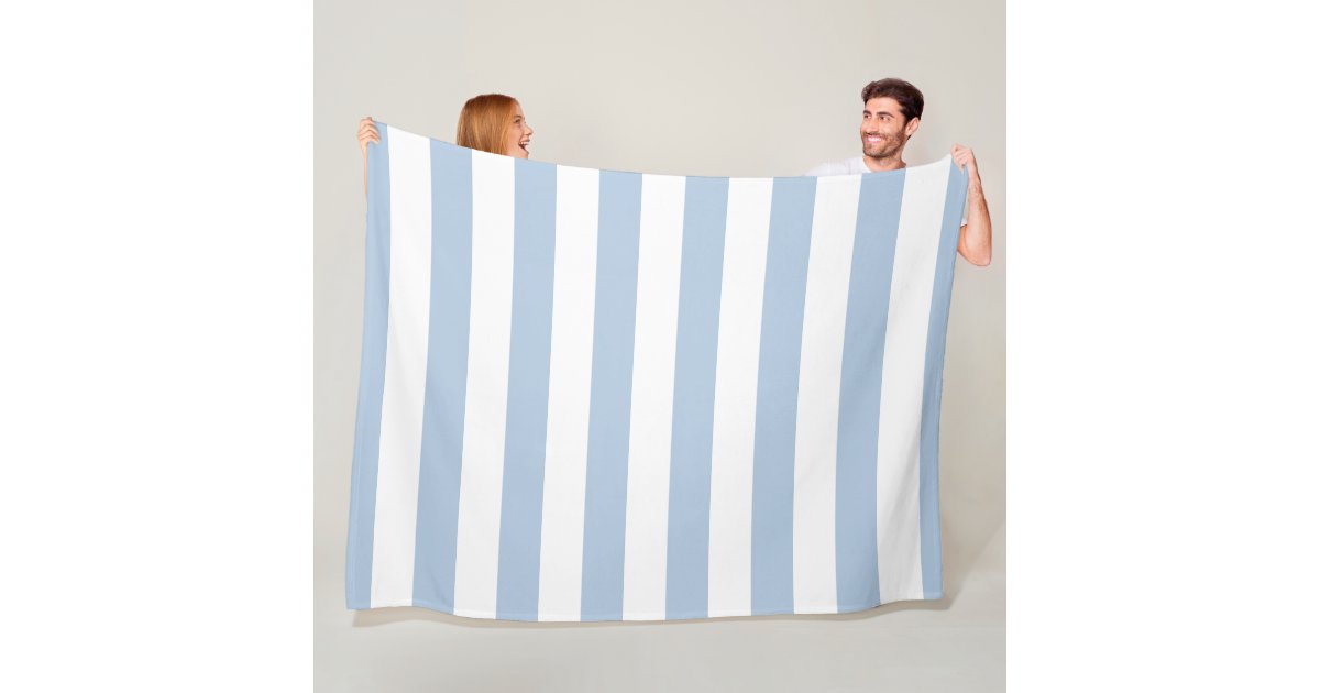 Powder Blue and White Striped Fleece Blanket Zazzle