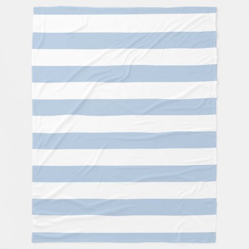 Powder Blue and White Striped Fleece Blanket Zazzle