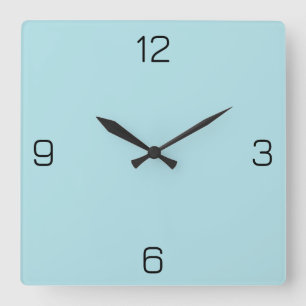 Powder Blue B0E0E6 Color - Option to Add Name Square Wall Clock