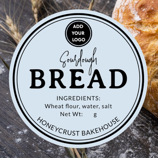 Powder Blue Bakery Sourdough Bread Label Sticker (Creator Uploaded)