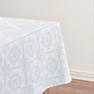 Powder Blue Bamboo Asian Pattern Tablecloth Eleg