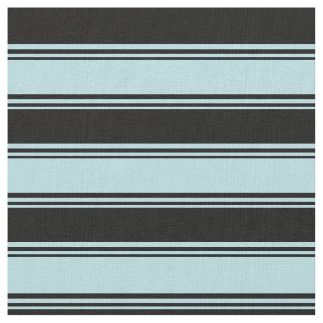 Powder Blue & Black Colored Striped Pattern Fabric (Close Up)