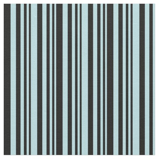 Powder Blue & Black Colored Stripes Fabric