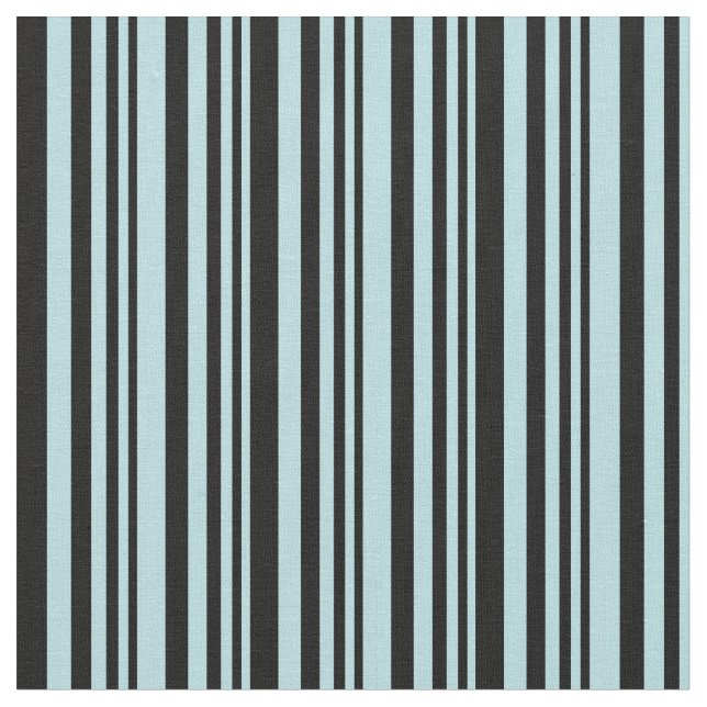 Powder Blue & Black Colored Stripes Fabric (Close Up)