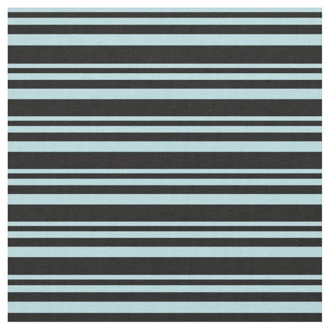 Powder Blue & Black Lined Pattern Fabric (Close Up)