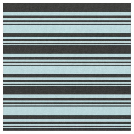 Powder Blue & Black Lines Pattern Fabric