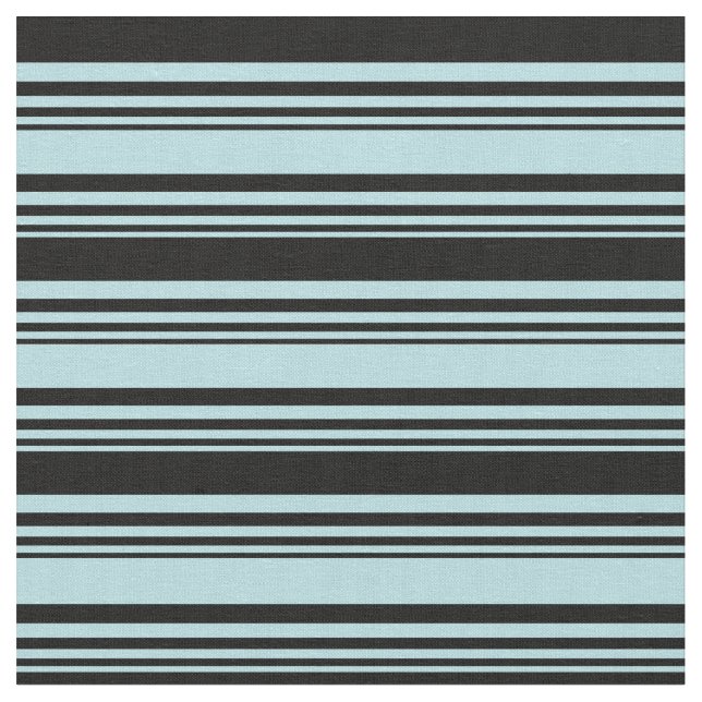 Powder Blue & Black Lines Pattern Fabric (Close Up)