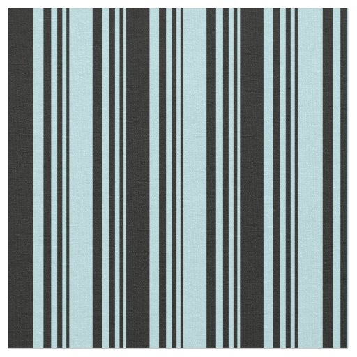 Powder Blue & Black Stripes Fabric