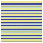 [ Thumbnail: Powder Blue, Blue, and Yellow Lined Pattern Fabric ]