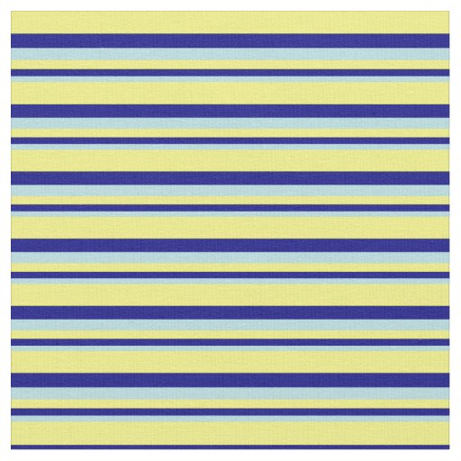 Powder Blue, Blue, and Yellow Lined Pattern Fabric
