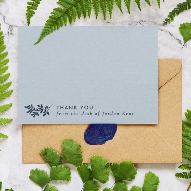 Powder Blue Branch Thank You From the Desk Of Card (Creator Uploaded)