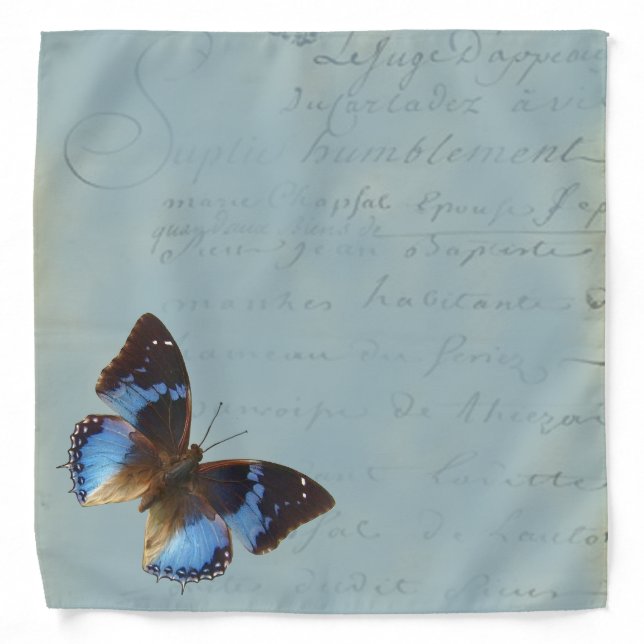 Powder Blue Butterfly dog Bandana (Front)