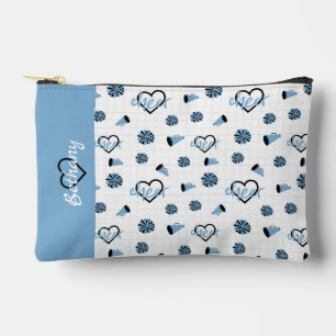 Powder Blue Cheer Hearts, Pom Poms, Megaphone Accessory Pouch