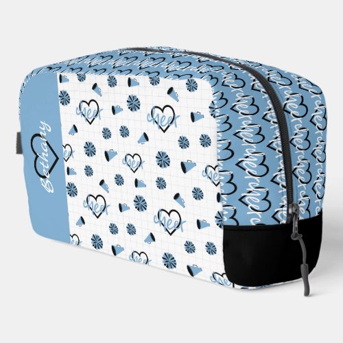 Powder Blue Cheer Hearts Pom Poms Megaphone Dopp Kit