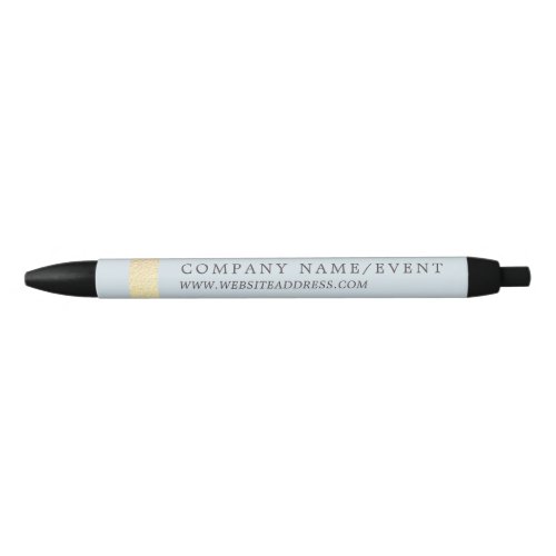 Powder Blue Chic Gold Foil Stripe CompanyEvent Black Ink Pen