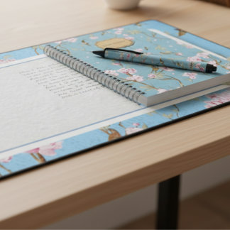 Powder Blue Chinoiserie Archive Desk Mat