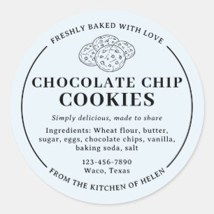Powder Blue Chocolate-chip Cookies Bakery Sticker