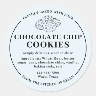 Powder Blue Chocolate-chip Cookies Bakery Sticker