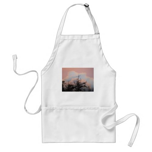 Powder blue clouds in a purple sky adult apron