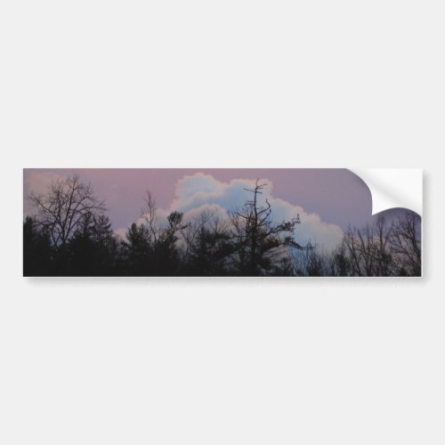 Powder blue clouds in a purple sky bumper sticker