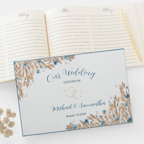 Powder Blue Country Fields Wedding Guest Book