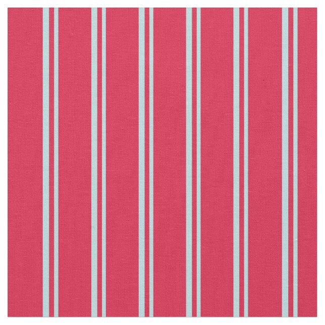 Powder Blue & Crimson Lined/Striped Pattern Fabric (Close Up)