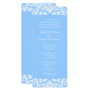 Powder Blue Wedding Invitations Zazzle Powder Blue Damask Wedding Invitation