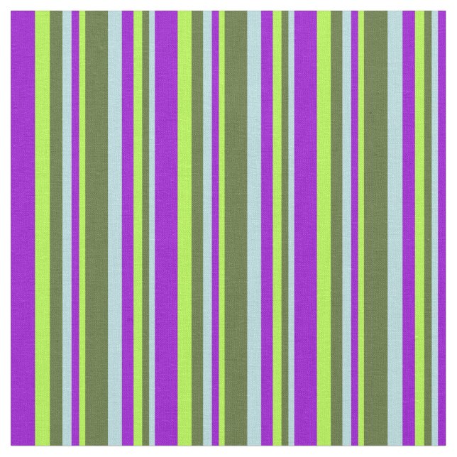 Powder Blue, Dark Olive Green, Light Green, Violet Fabric (Close Up)