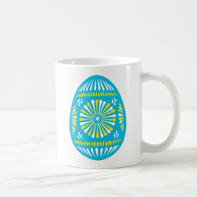 Powder blue decorated easter egg coffee mug (Right)