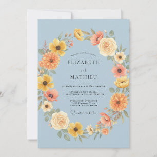 Powder Blue Delightful Spring Wedding Invitation